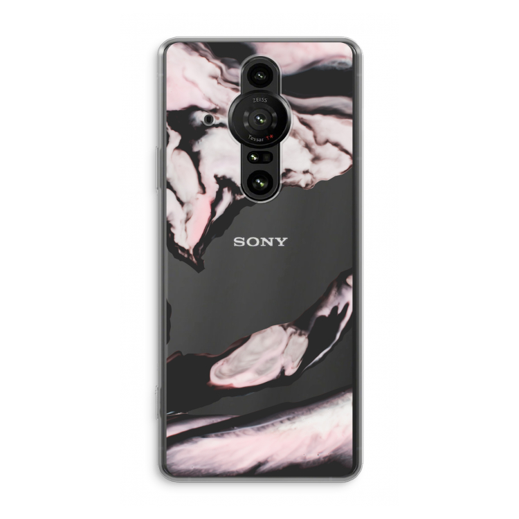 Roze stroom: Sony Xperia Pro-I Transparant Hoesje