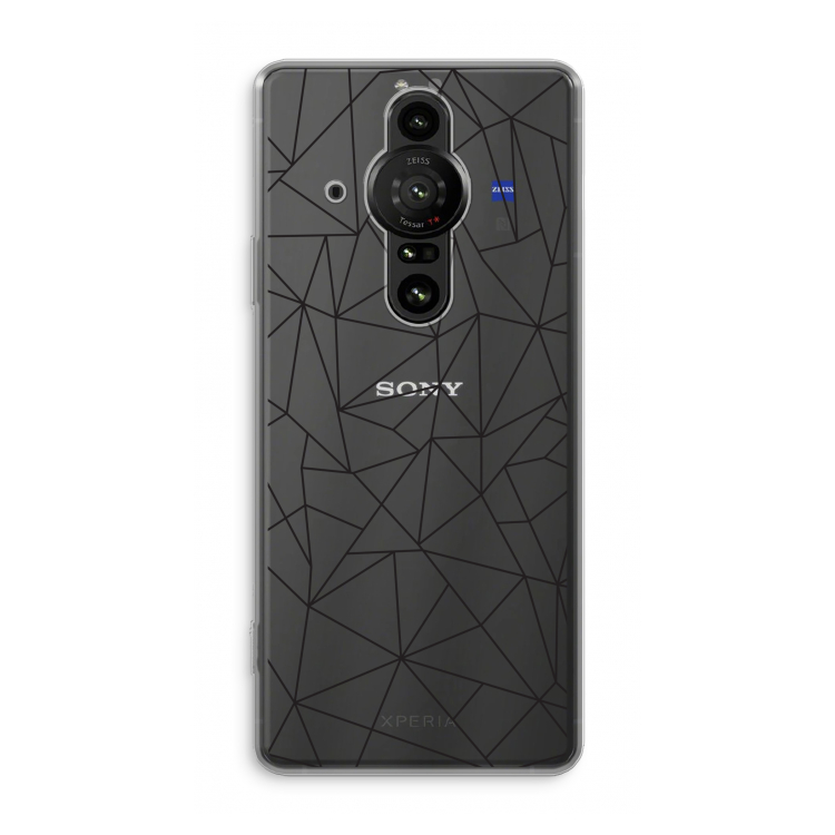 Geometrische lijnen zwart: Sony Xperia Pro-I Transparant Hoesje
