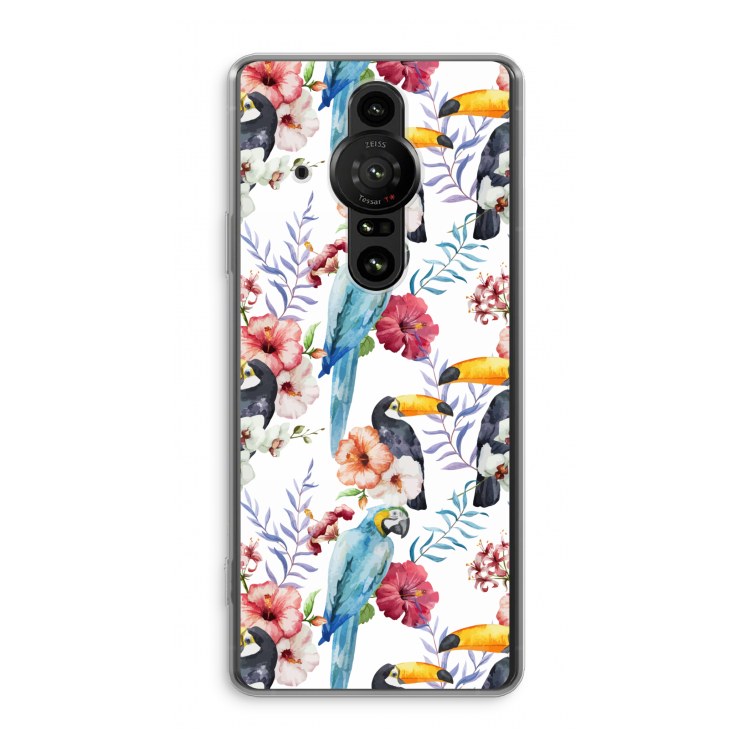 Bloemen tukan: Sony Xperia Pro-I Transparant Hoesje