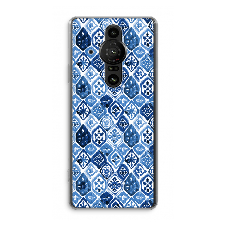 Blauw motief: Sony Xperia Pro-I Transparant Hoesje
