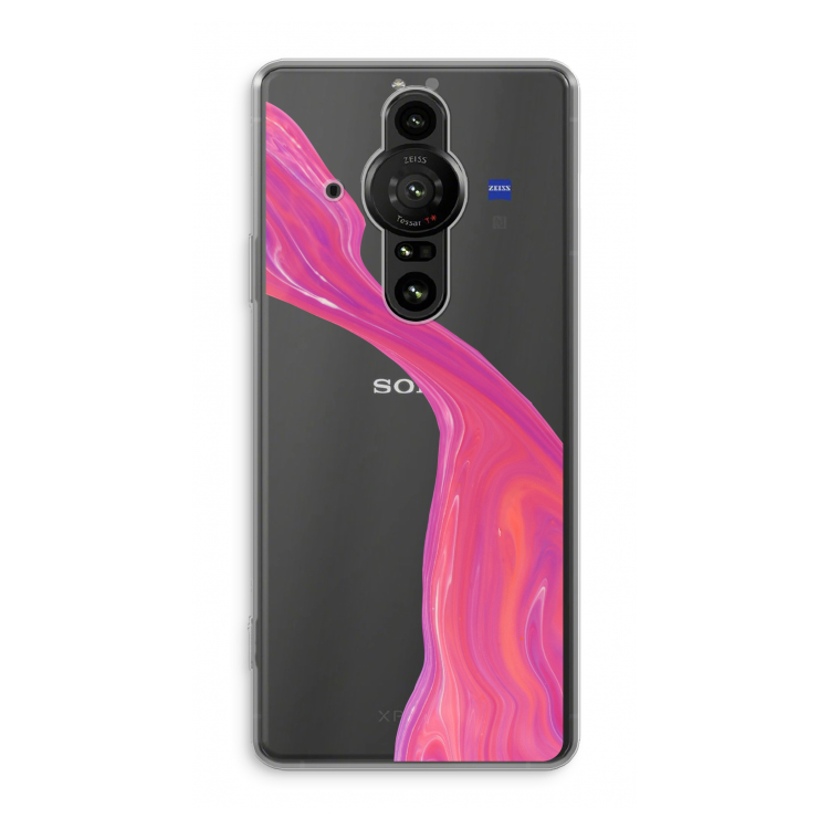 Paarse stroom: Sony Xperia Pro-I Transparant Hoesje