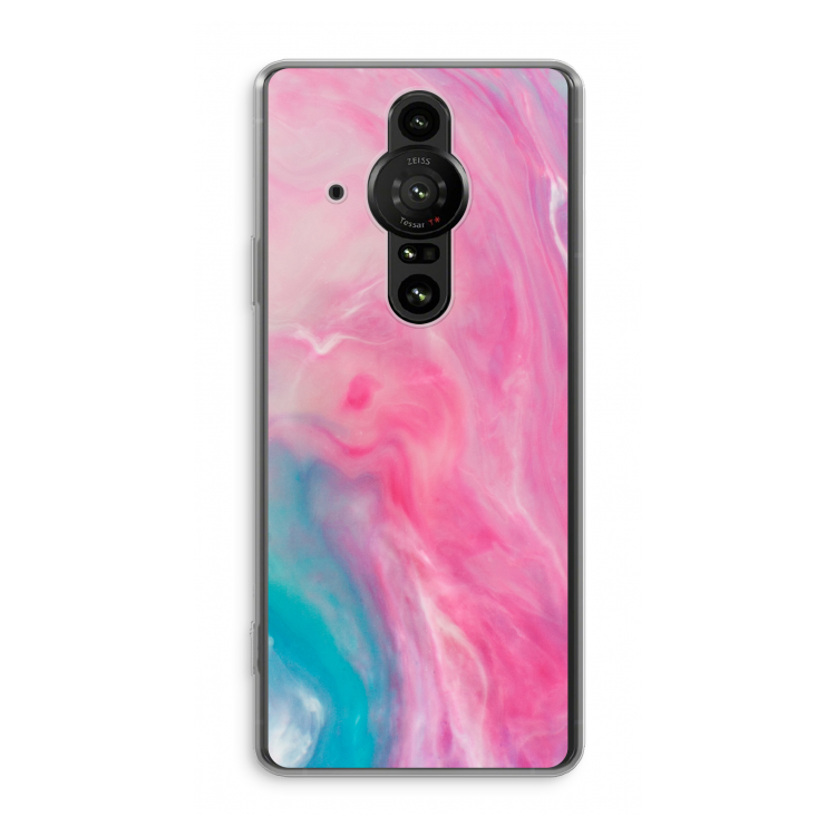 Roze explosie: Sony Xperia Pro-I Transparant Hoesje