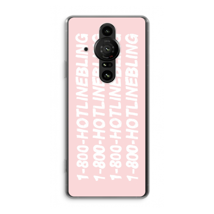 Hotline bling pink: Sony Xperia Pro-I Transparant Hoesje