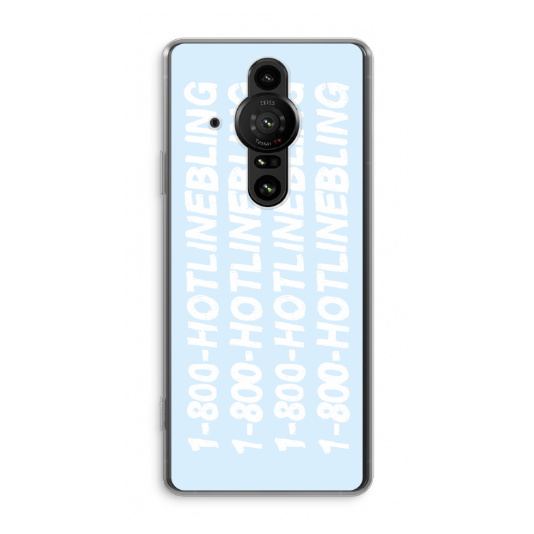 Hotline bling blue: Sony Xperia Pro-I Transparant Hoesje