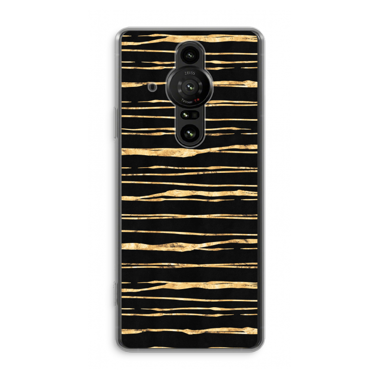 Gouden strepen: Sony Xperia Pro-I Transparant Hoesje