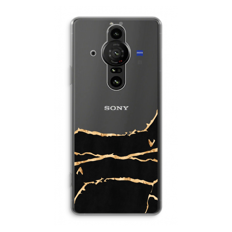 Gouden marmer: Sony Xperia Pro-I Transparant Hoesje