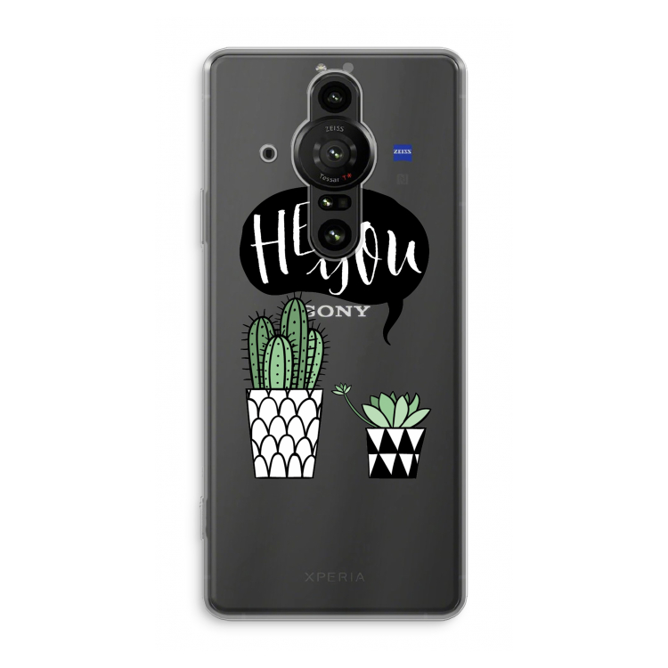 Hey you cactus: Sony Xperia Pro-I Transparant Hoesje