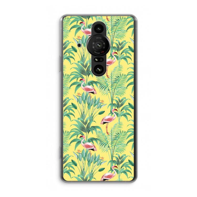 Flamingo party: Sony Xperia Pro-I Transparant Hoesje