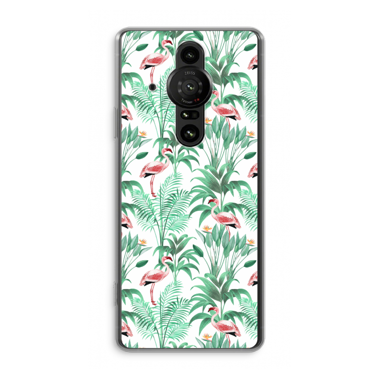 Flamingo bladeren: Sony Xperia Pro-I Transparant Hoesje