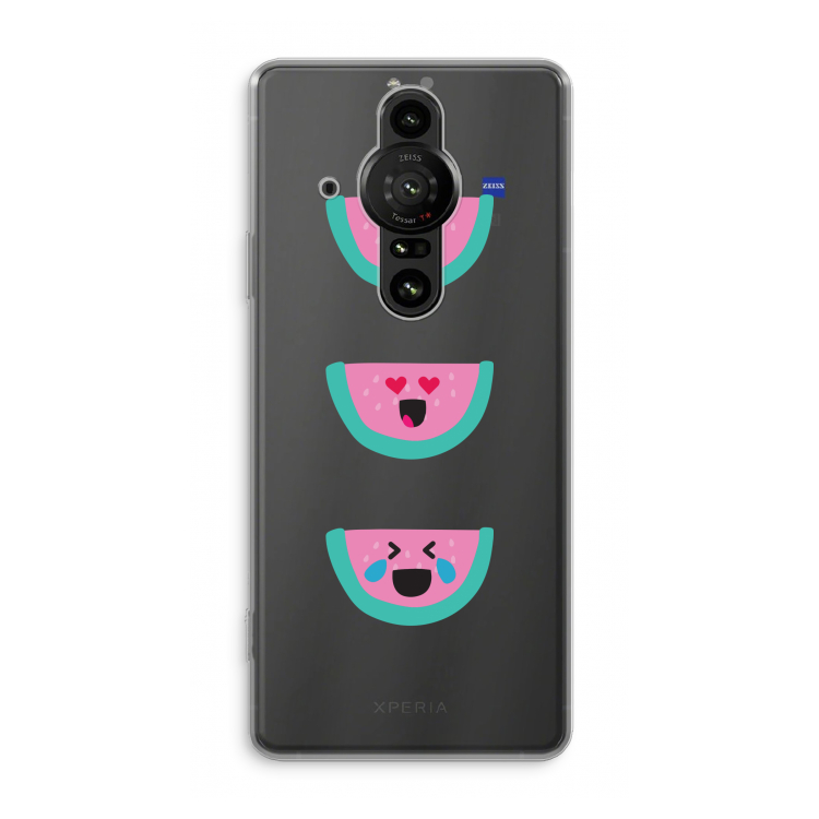 Smiley watermeloen: Sony Xperia Pro-I Transparant Hoesje