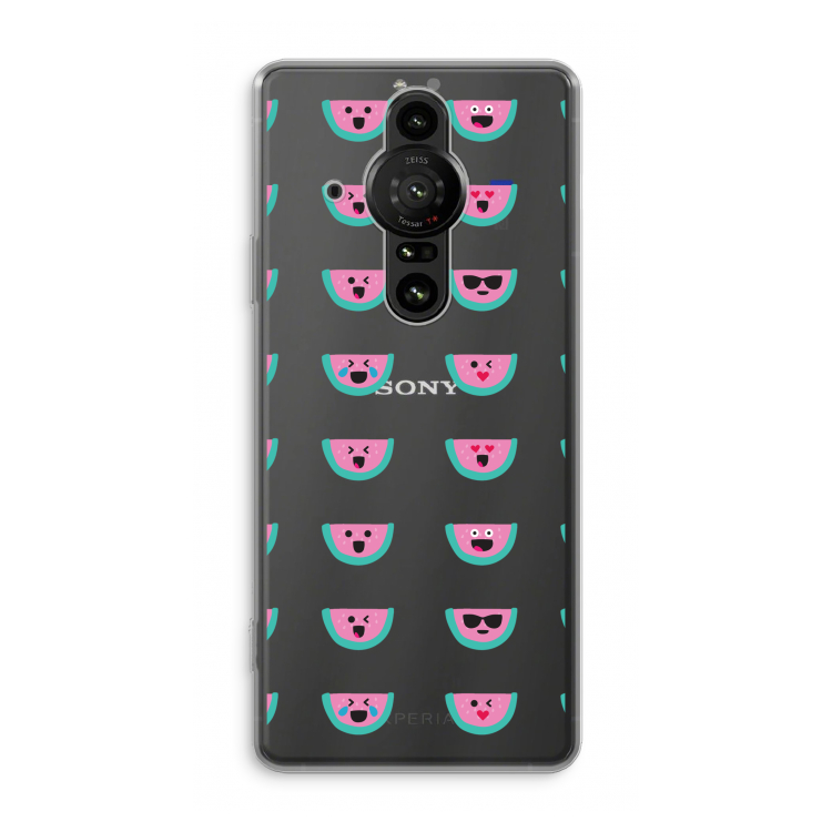 Smiley watermeloenprint: Sony Xperia Pro-I Transparant Hoesje