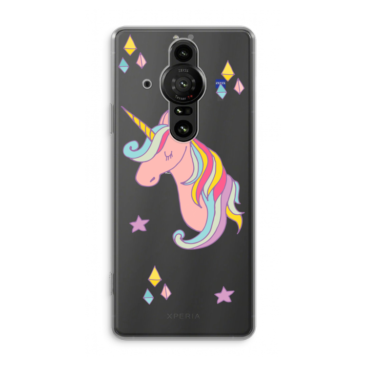 Roze eenhoorn: Sony Xperia Pro-I Transparant Hoesje