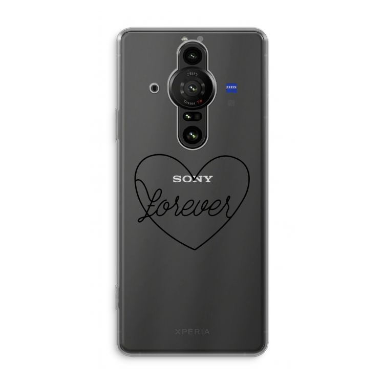 Forever heart black: Sony Xperia Pro-I Transparant Hoesje