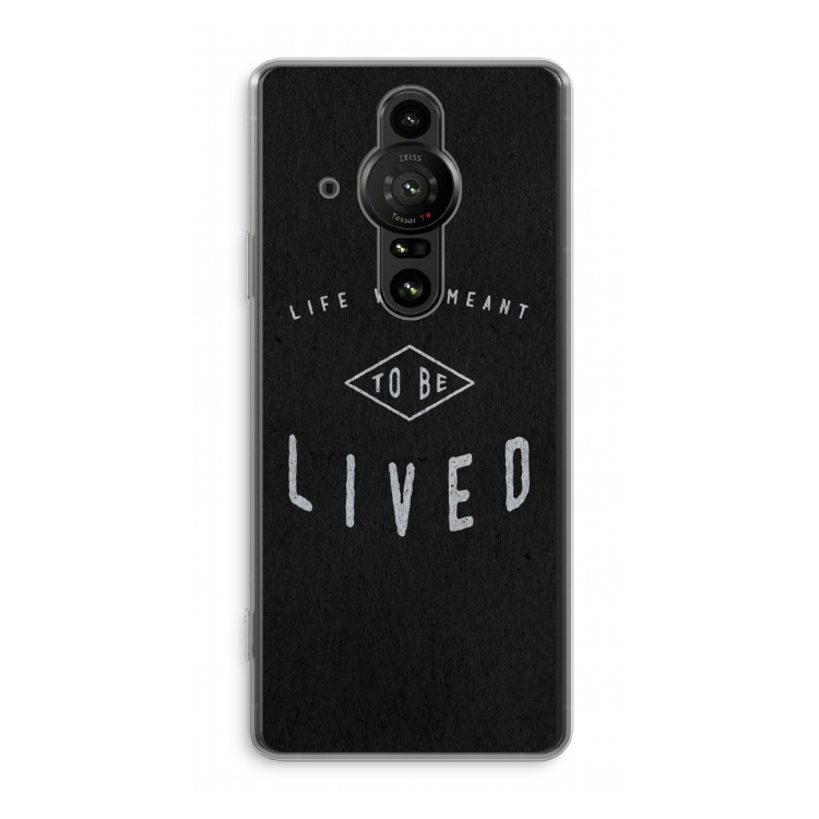 To be lived: Sony Xperia Pro-I Transparant Hoesje