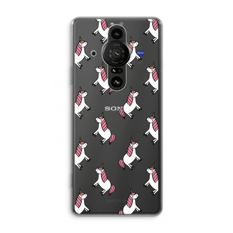 Eenhoorns overal: Sony Xperia Pro-I Transparant Hoesje