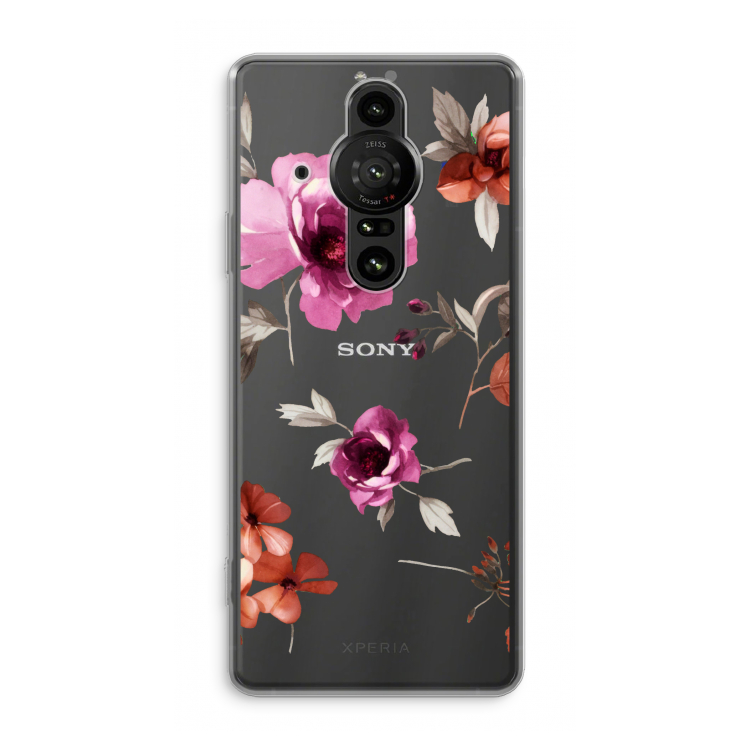 Geschilderde bloemen: Sony Xperia Pro-I Transparant Hoesje