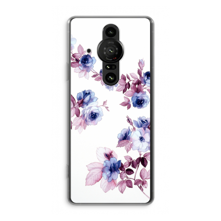 Waterverf bloemen: Sony Xperia Pro-I Transparant Hoesje