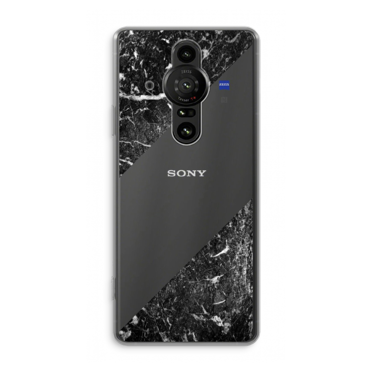Zwart marmer: Sony Xperia Pro-I Transparant Hoesje
