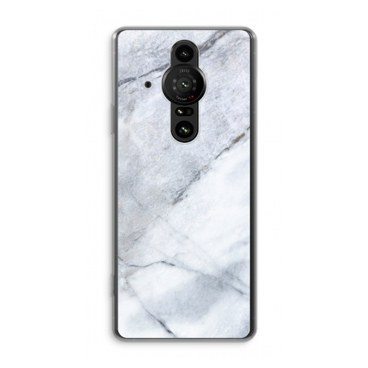 Witte marmer: Sony Xperia Pro-I Transparant Hoesje