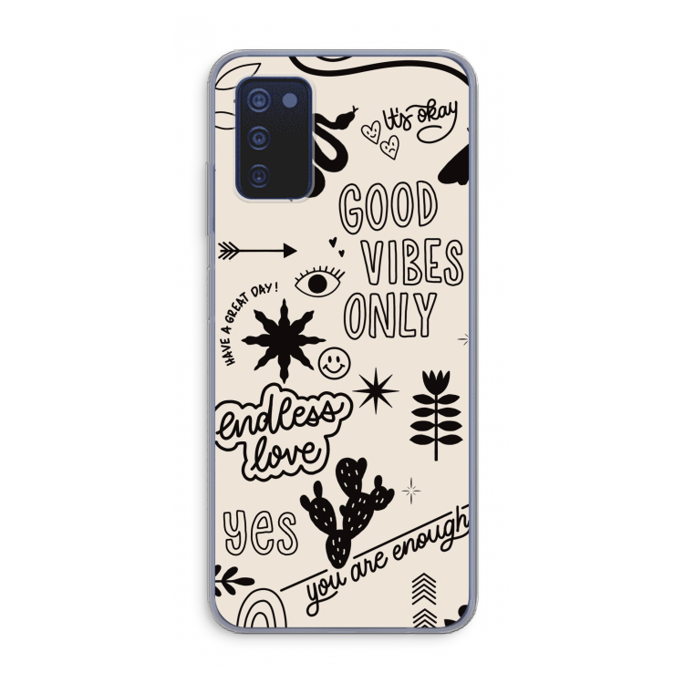 Good vibes: Samsung Galaxy A03s Transparant Hoesje