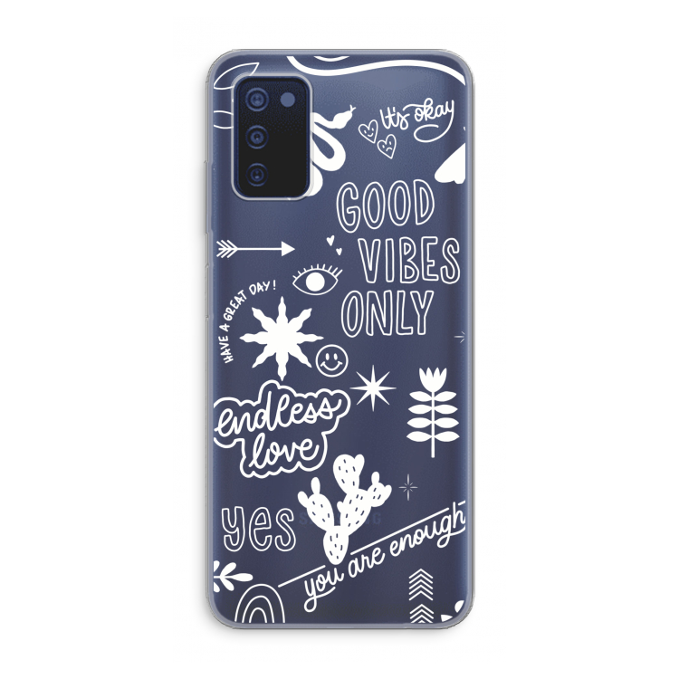 Good vibes: Samsung Galaxy A03s Transparant Hoesje