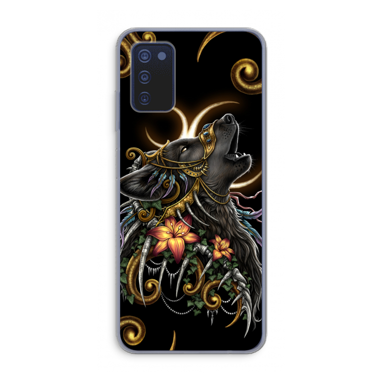 Huilende Wolf: Samsung Galaxy A03s Transparant Hoesje