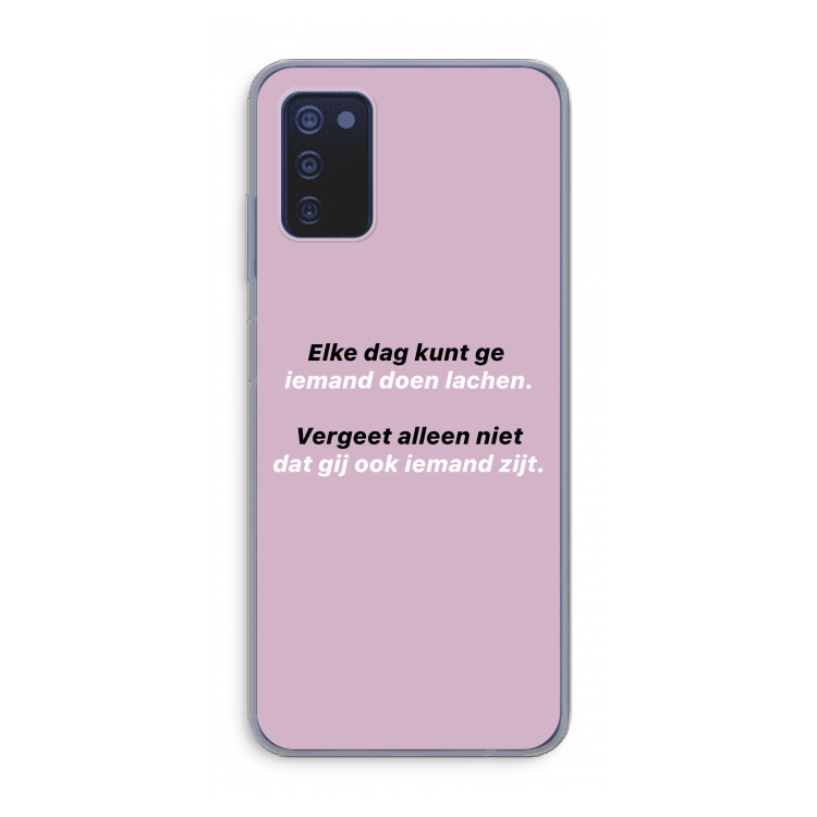 gij zijt ook iemand: Samsung Galaxy A03s Transparant Hoesje