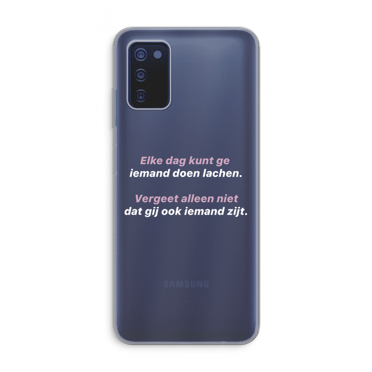gij zijt ook iemand: Samsung Galaxy A03s Transparant Hoesje