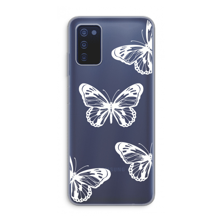 White butterfly: Samsung Galaxy A03s Transparant Hoesje