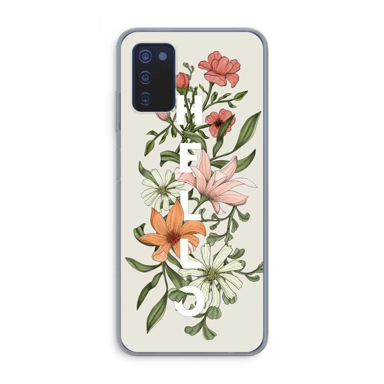 Hello bloemen: Samsung Galaxy A03s Transparant Hoesje