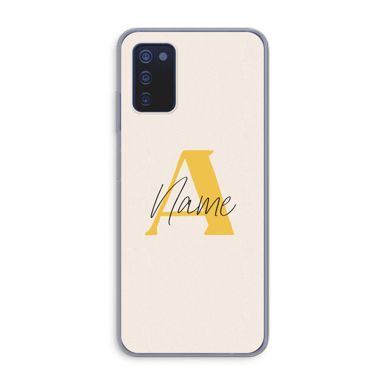 Amber Script: Samsung Galaxy A03s Transparant Hoesje