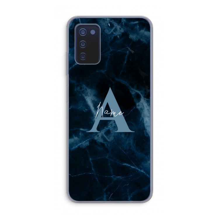 Midnight Marble: Samsung Galaxy A03s Transparant Hoesje