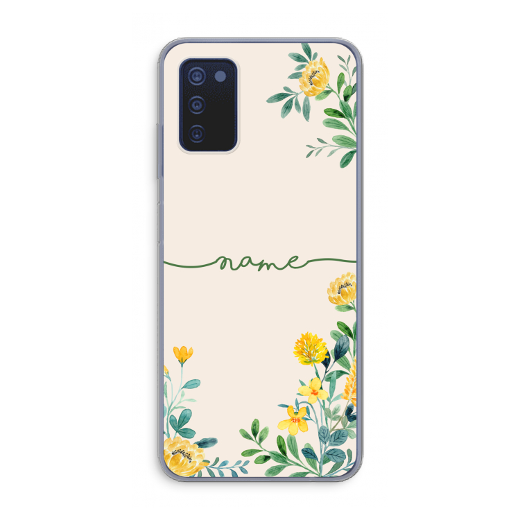Gele bloemen: Samsung Galaxy A03s Transparant Hoesje