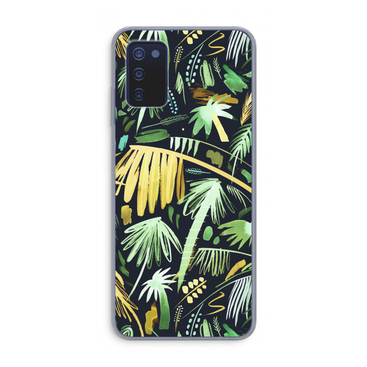 Tropical Palms Dark: Samsung Galaxy A03s Transparant Hoesje