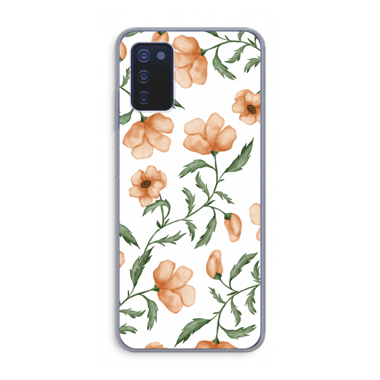 Peachy flowers: Samsung Galaxy A03s Transparant Hoesje