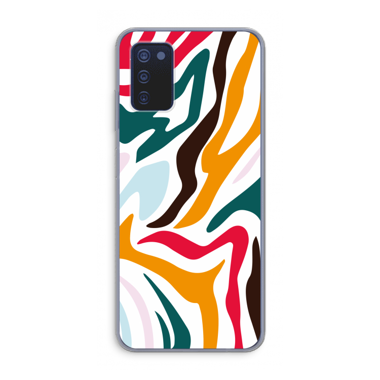 Colored Zebra: Samsung Galaxy A03s Transparant Hoesje