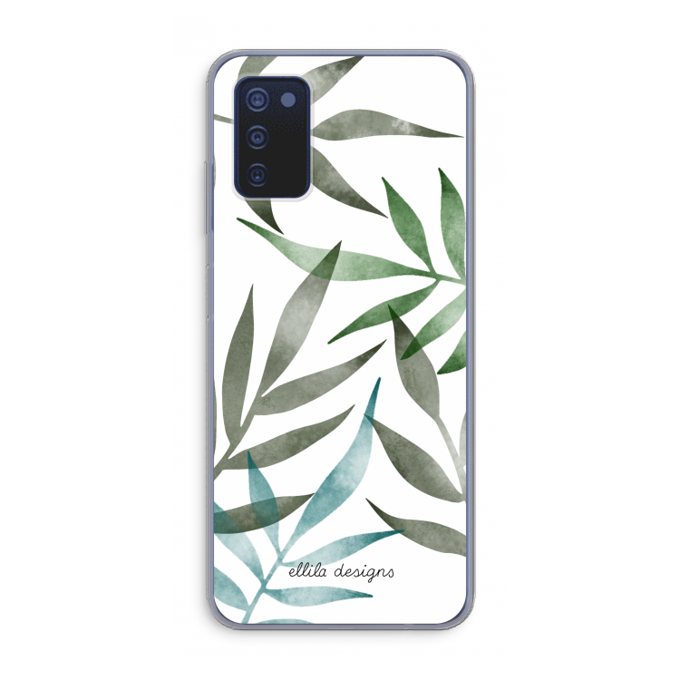 Tropical watercolor leaves: Samsung Galaxy A03s Transparant Hoesje