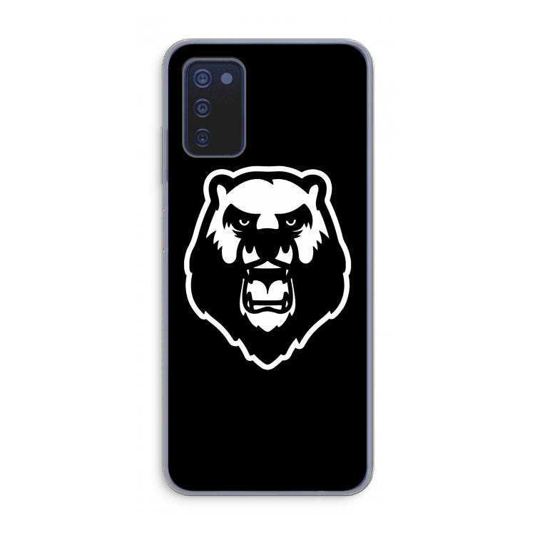 Angry Bear (black): Samsung Galaxy A03s Transparant Hoesje