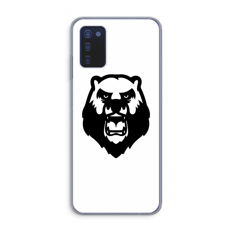 Angry Bear (white): Samsung Galaxy A03s Transparant Hoesje