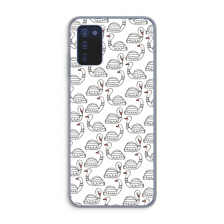 Zwanen: Samsung Galaxy A03s Transparant Hoesje