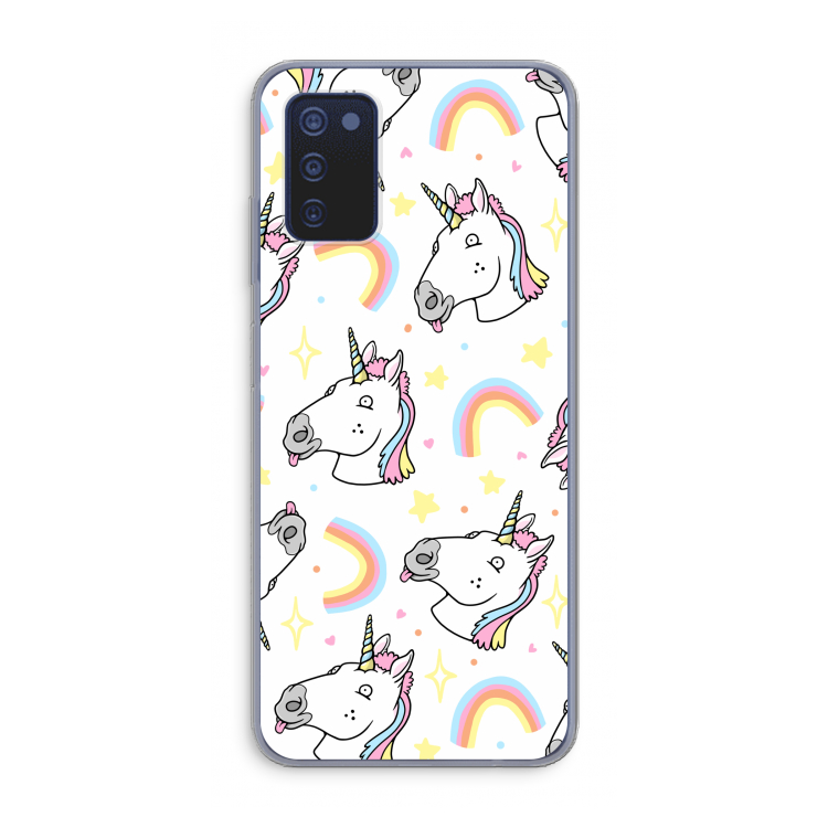 Rainbow Unicorn: Samsung Galaxy A03s Transparant Hoesje