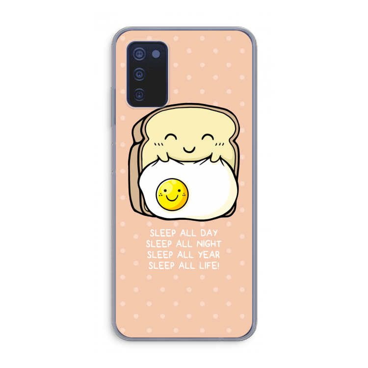 Sleep All Day: Samsung Galaxy A03s Transparant Hoesje