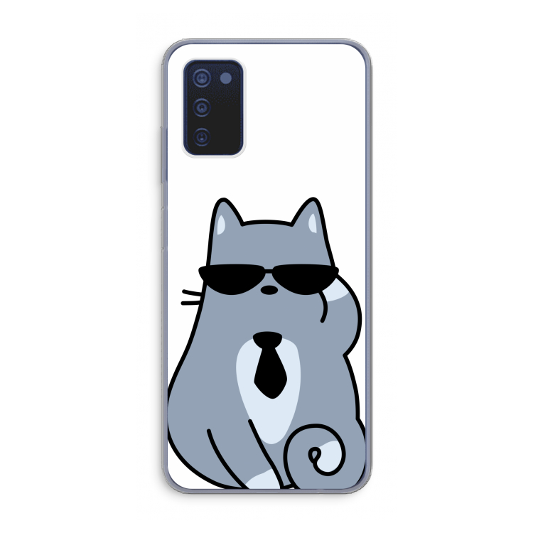 Cool cat: Samsung Galaxy A03s Transparant Hoesje