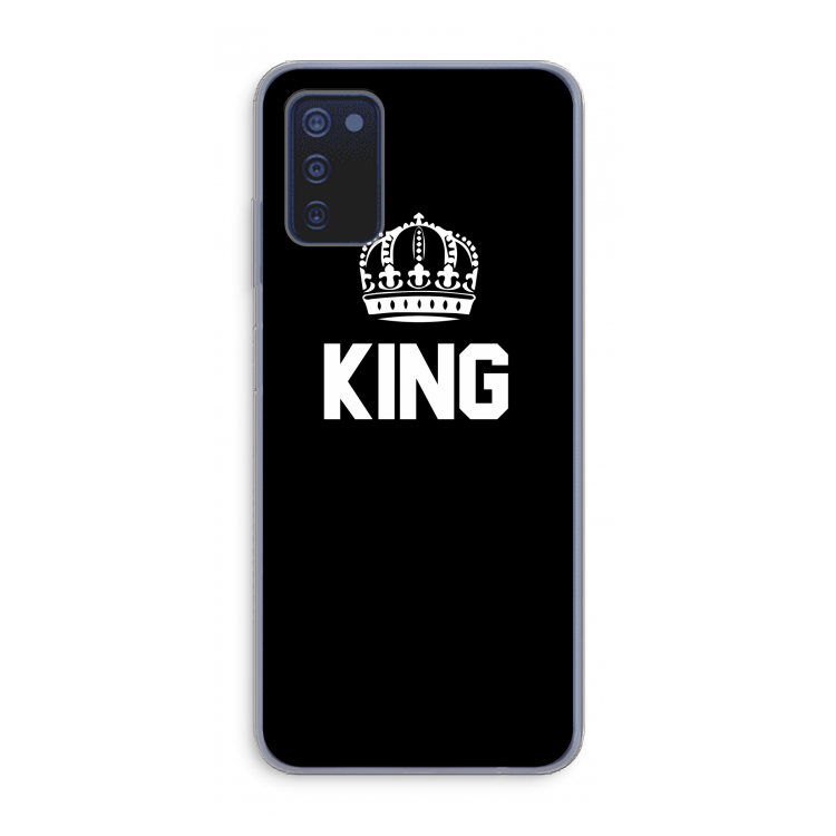 King zwart: Samsung Galaxy A03s Transparant Hoesje