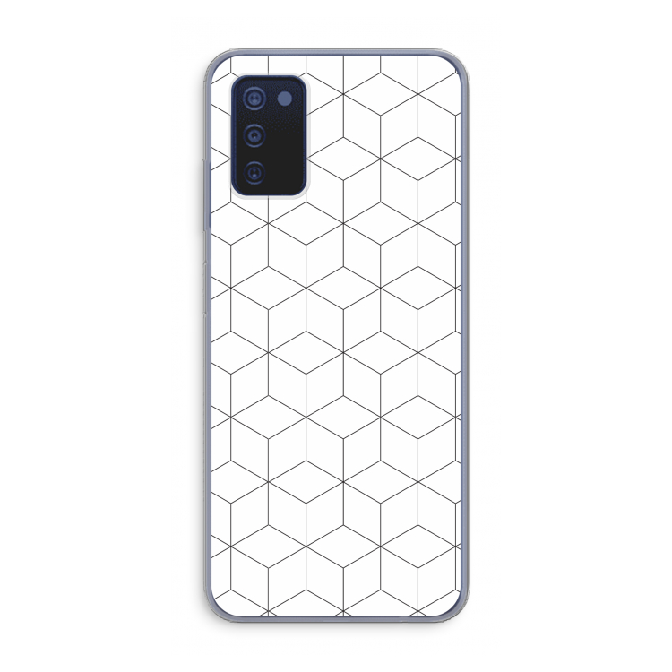 Zwart-witte kubussen: Samsung Galaxy A03s Transparant Hoesje