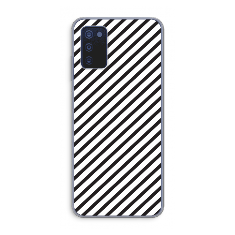 Strepen zwart-wit: Samsung Galaxy A03s Transparant Hoesje