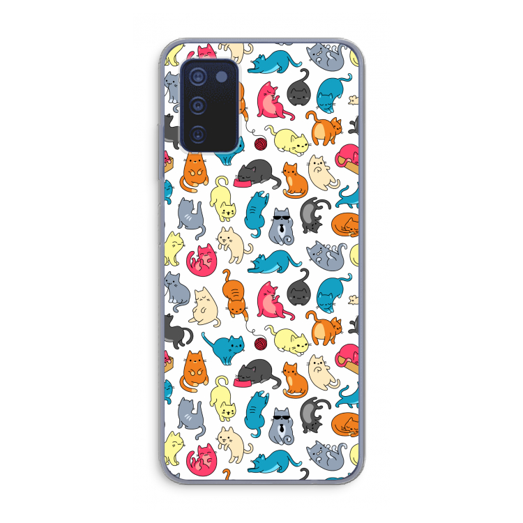 Kleurrijke katten: Samsung Galaxy A03s Transparant Hoesje
