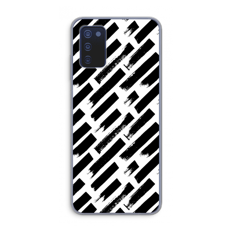 Zwarte vegen: Samsung Galaxy A03s Transparant Hoesje