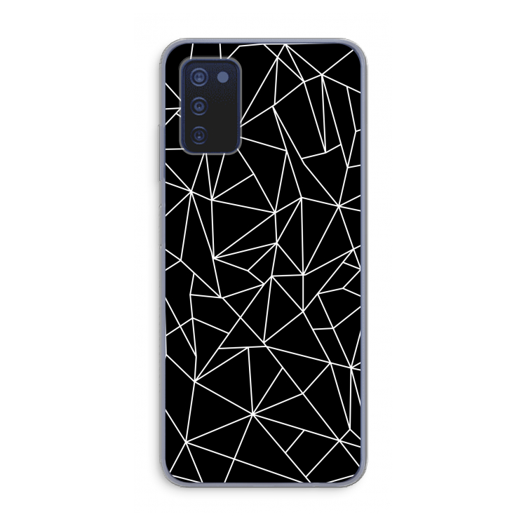 Geometrische lijnen wit: Samsung Galaxy A03s Transparant Hoesje