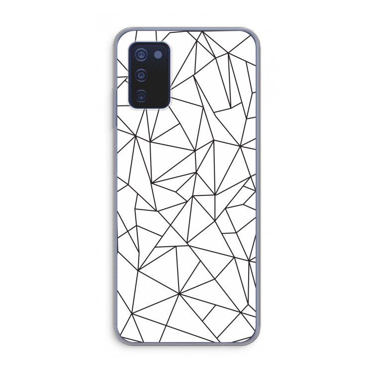 Geometrische lijnen zwart: Samsung Galaxy A03s Transparant Hoesje